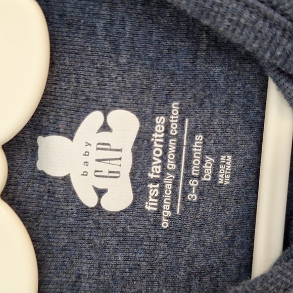 Baby Gap Organic My First Favorites 3-6 M Long Sleeve Onesie Dark Blue - Picture 6 of 9